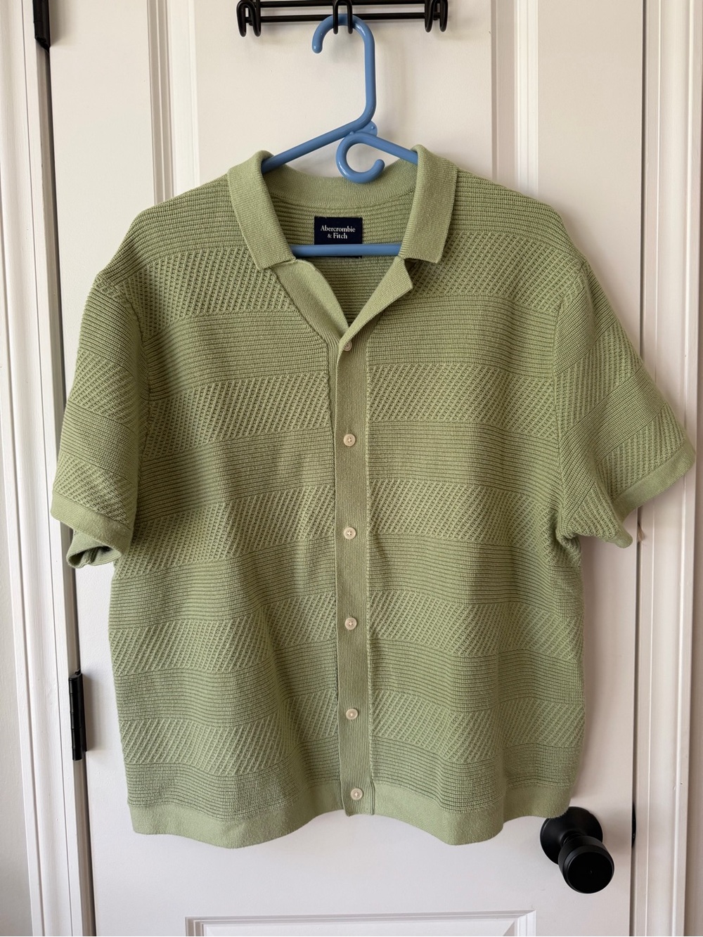 ABERCROMBIE & FITCH | Men’s Sweater Polo Knit Button-Down in Green - Size XL